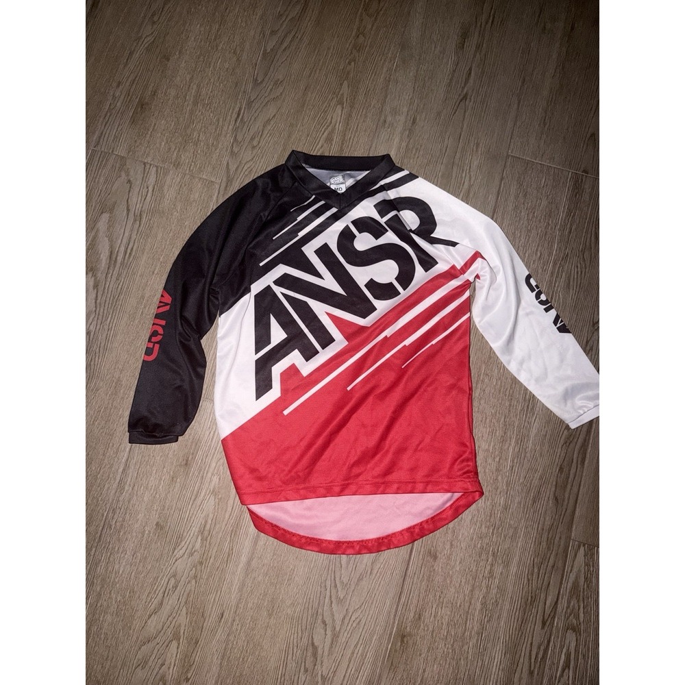 ANSR Youth Med Black/Red/White Motorcross Longsleeve Jersey